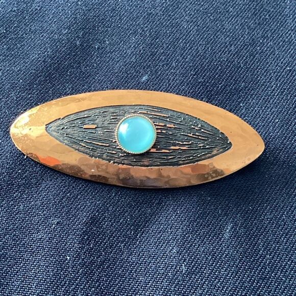 Vintage Moda do Malta handmade copper brooch pin.  J0045 - Picture 1 of 6